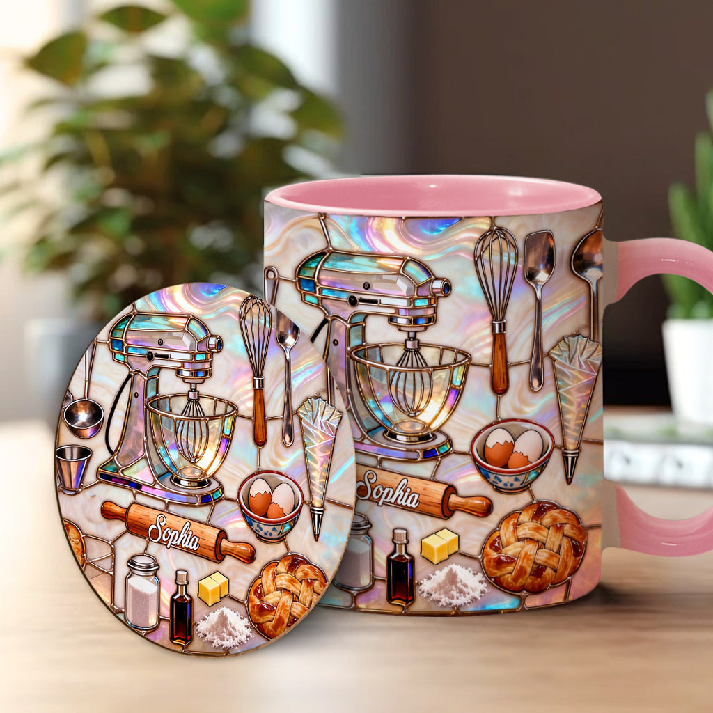 J'adore pâtisser - Mug et sous-verre personnalisés sur le thème de la pâtisserie