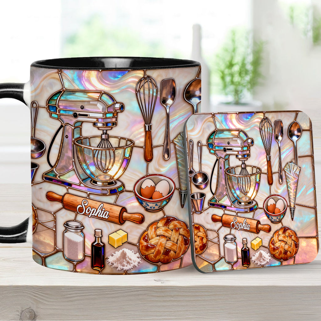 J'adore pâtisser - Mug et sous-verre personnalisés sur le thème de la pâtisserie