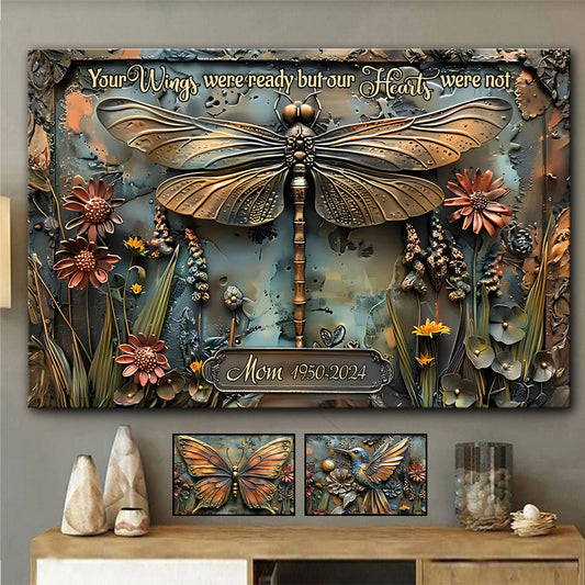 Your Wings Were Ready But Our Hearts Were Not - Personalized Memorial Canvas And Poster