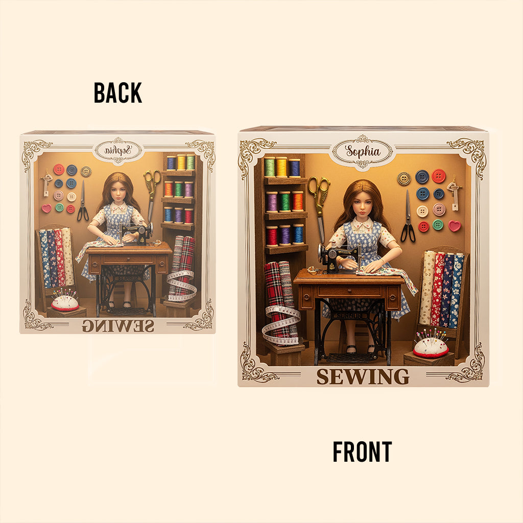 Juste une fille qui aime coudre - Plaque acrylique personnalisée sur mesure pour la couture