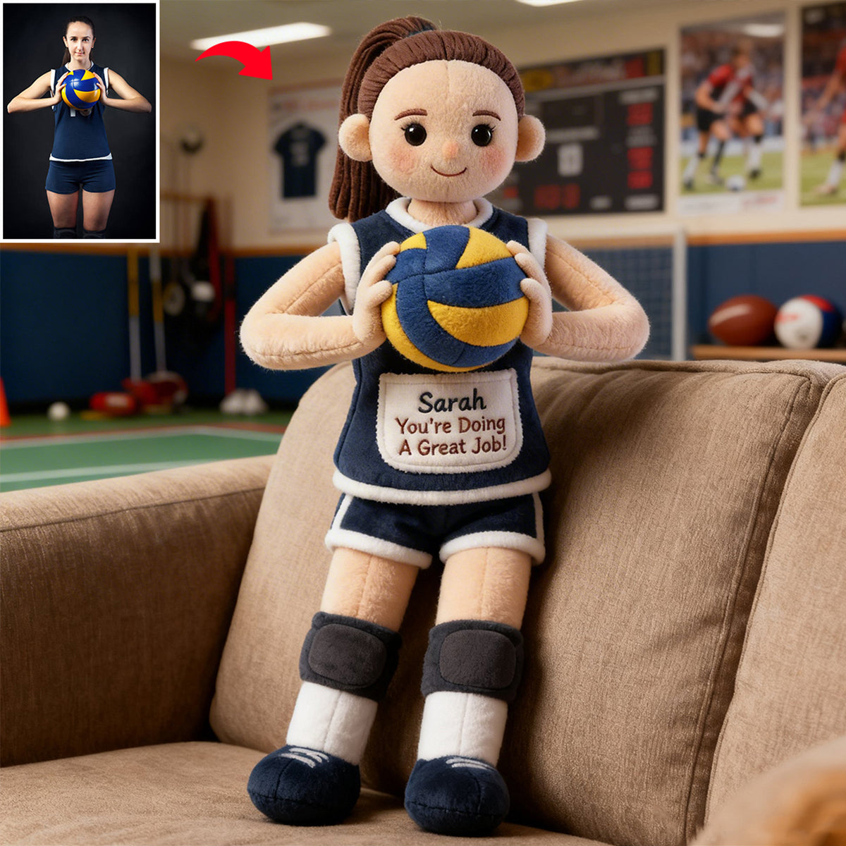 Vous faites un excellent travail ! - Coussin de volleyball personnalisé en fausse fourrure de qualité supérieure