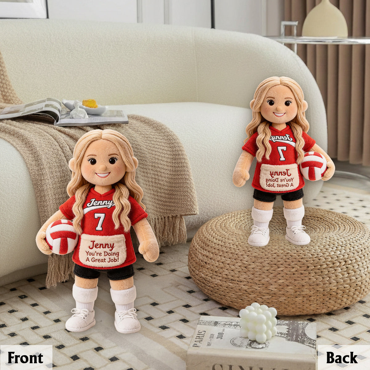 Vous faites un excellent travail ! - Coussin de volleyball personnalisé en fausse fourrure de qualité supérieure