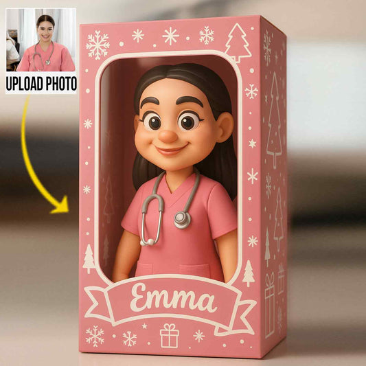 Cadeau de Noël pour infirmière - Plaque acrylique personnalisée style dessin animé - Plaque acrylique sur mesure pour infirmière