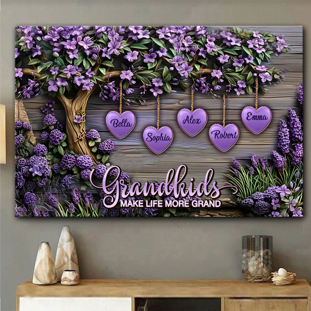 Les petits-enfants rendent la vie plus belle - Toile et affiche personnalisées pour grand-mère
