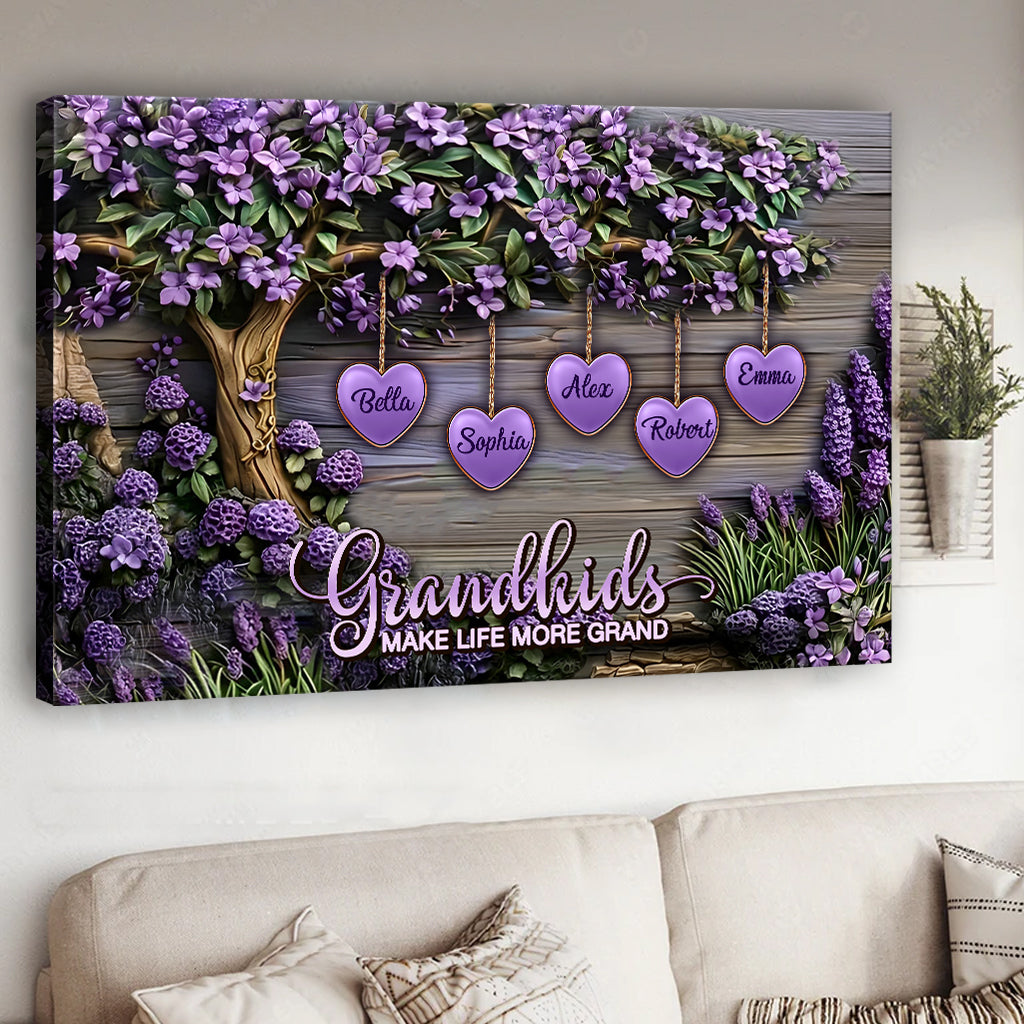 Les petits-enfants rendent la vie plus belle - Toile et affiche personnalisées pour grand-mère