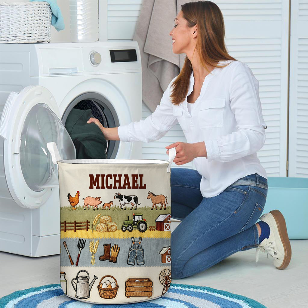 Vie à la ferme - Panier de rangement personnalisé pour agriculteurs