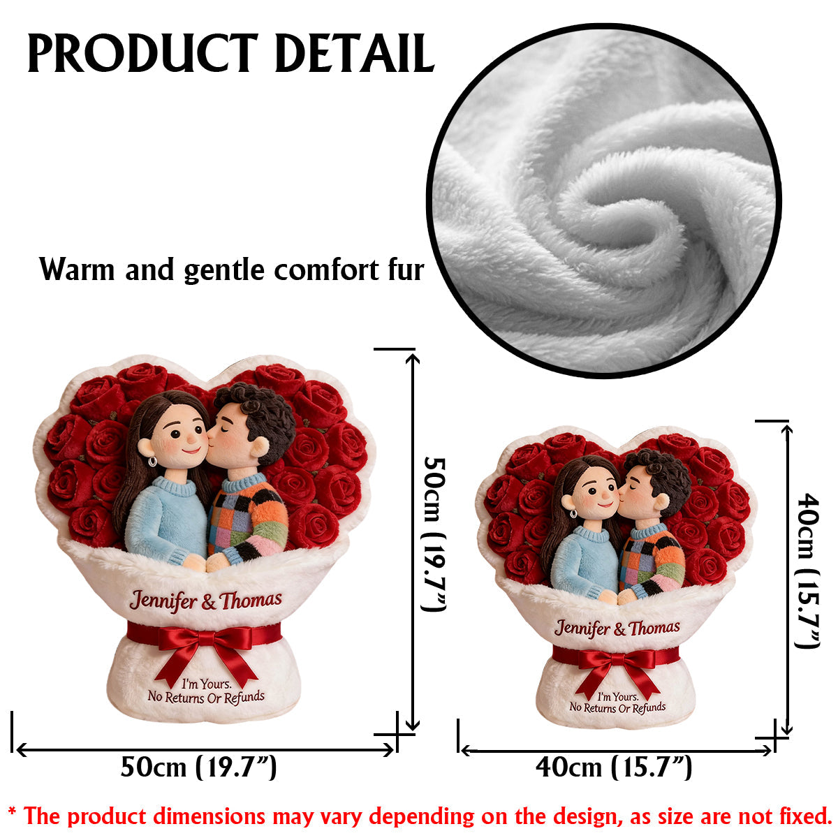 You & Me We Got This - Personalized Couple Faux Fur Shaped Pillow