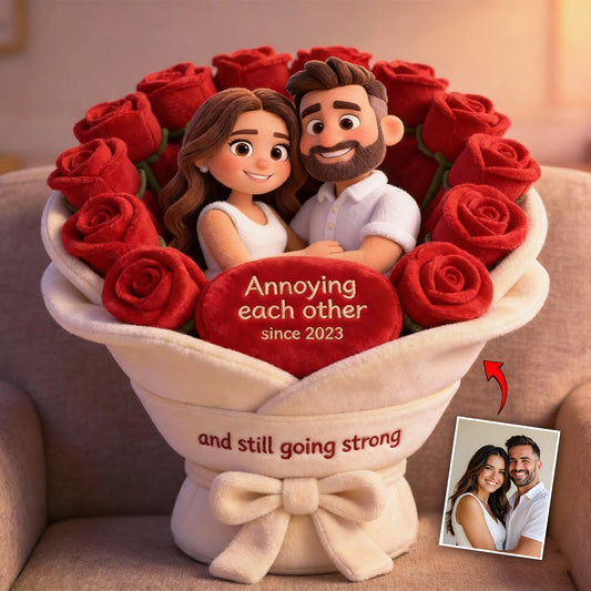 S'agacer mutuellement - Coussin personnalisé en fausse fourrure pour couple