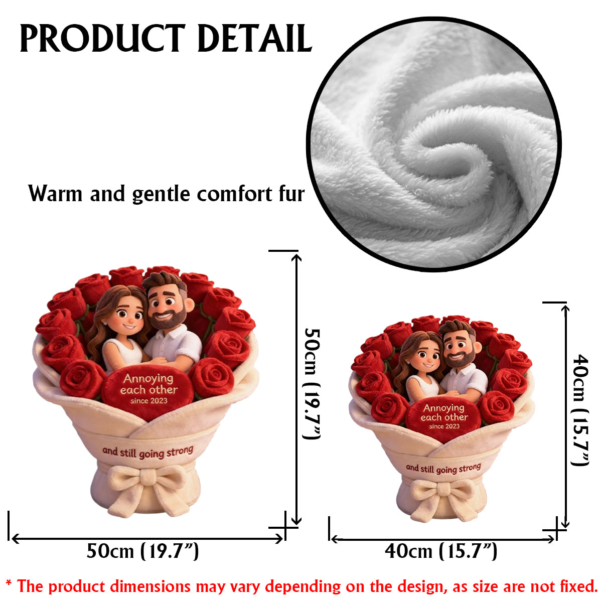 S'agacer mutuellement - Coussin personnalisé en fausse fourrure pour couple