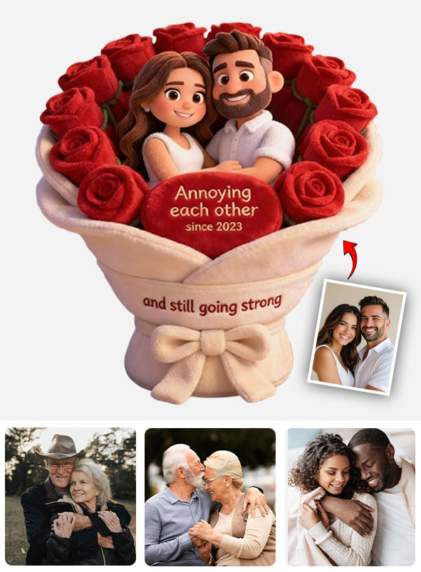 S'agacer mutuellement - Coussin personnalisé en fausse fourrure pour couple