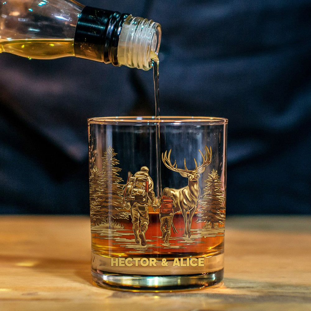 Merci de m'avoir appris à être un homme - Verre à whisky de chasse personnalisé