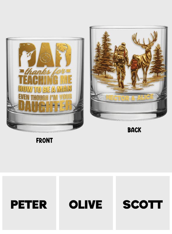 Merci de m'avoir appris à être un homme - Verre à whisky de chasse personnalisé