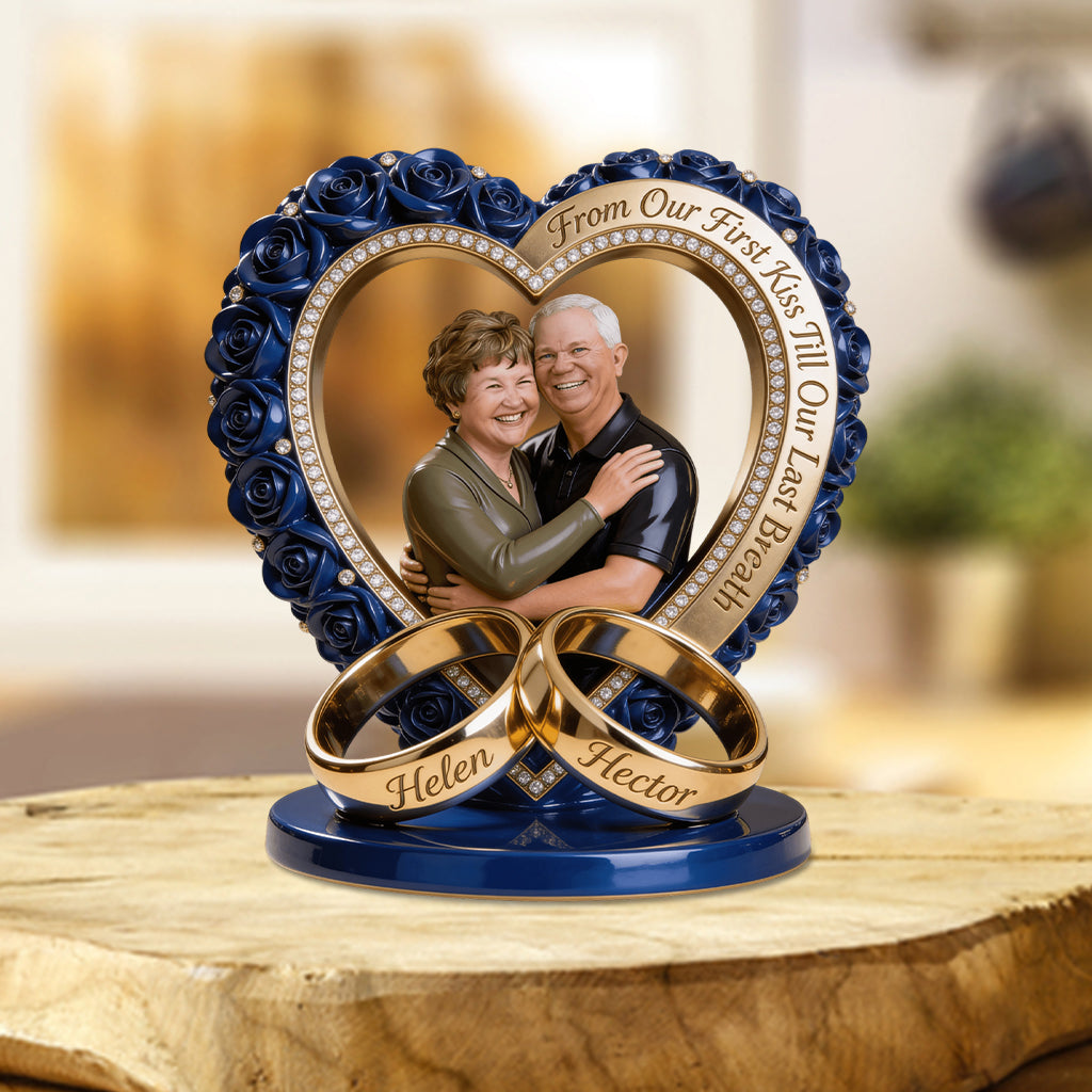 Plaque acrylique personnalisée avec photo de couple - De notre premier baiser -
