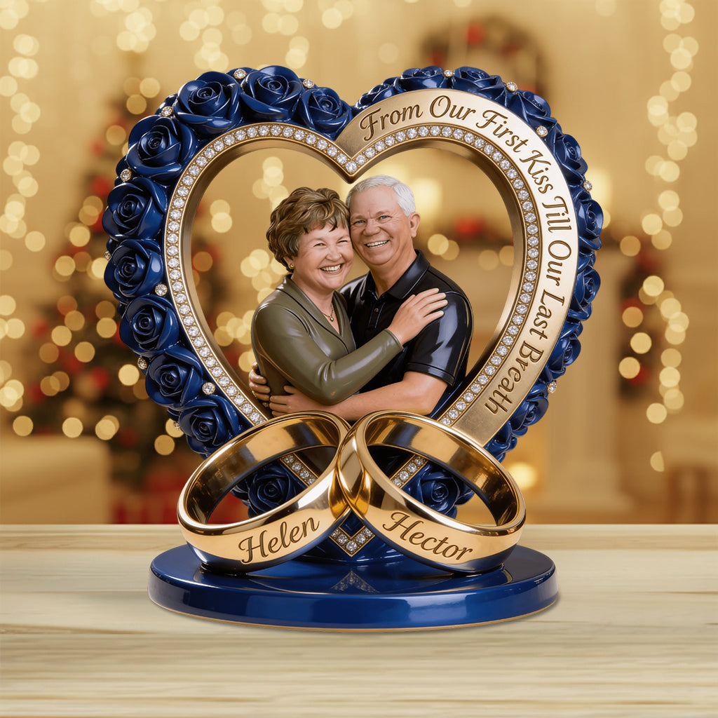 Plaque acrylique personnalisée avec photo de couple - De notre premier baiser -