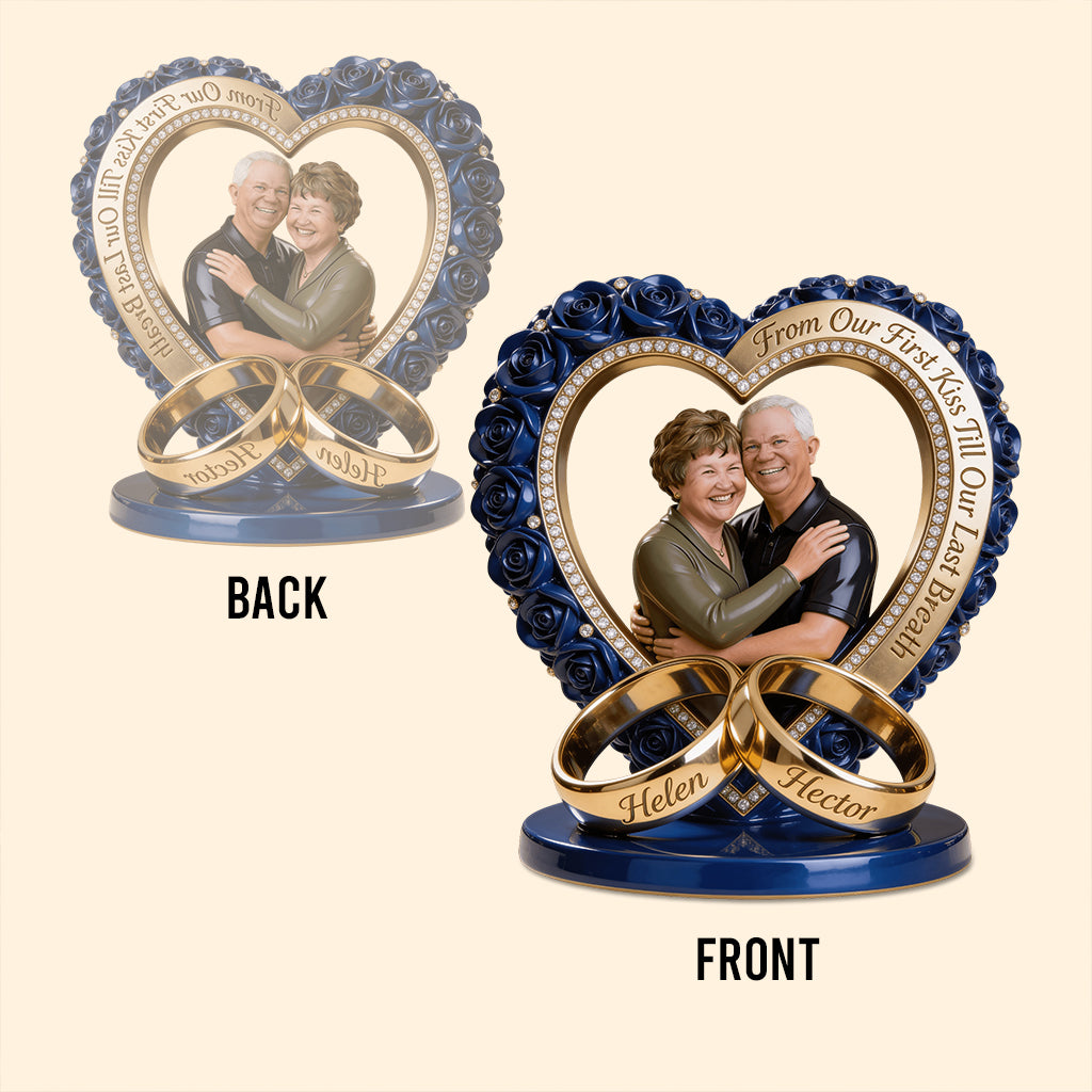 Plaque acrylique personnalisée avec photo de couple - De notre premier baiser -