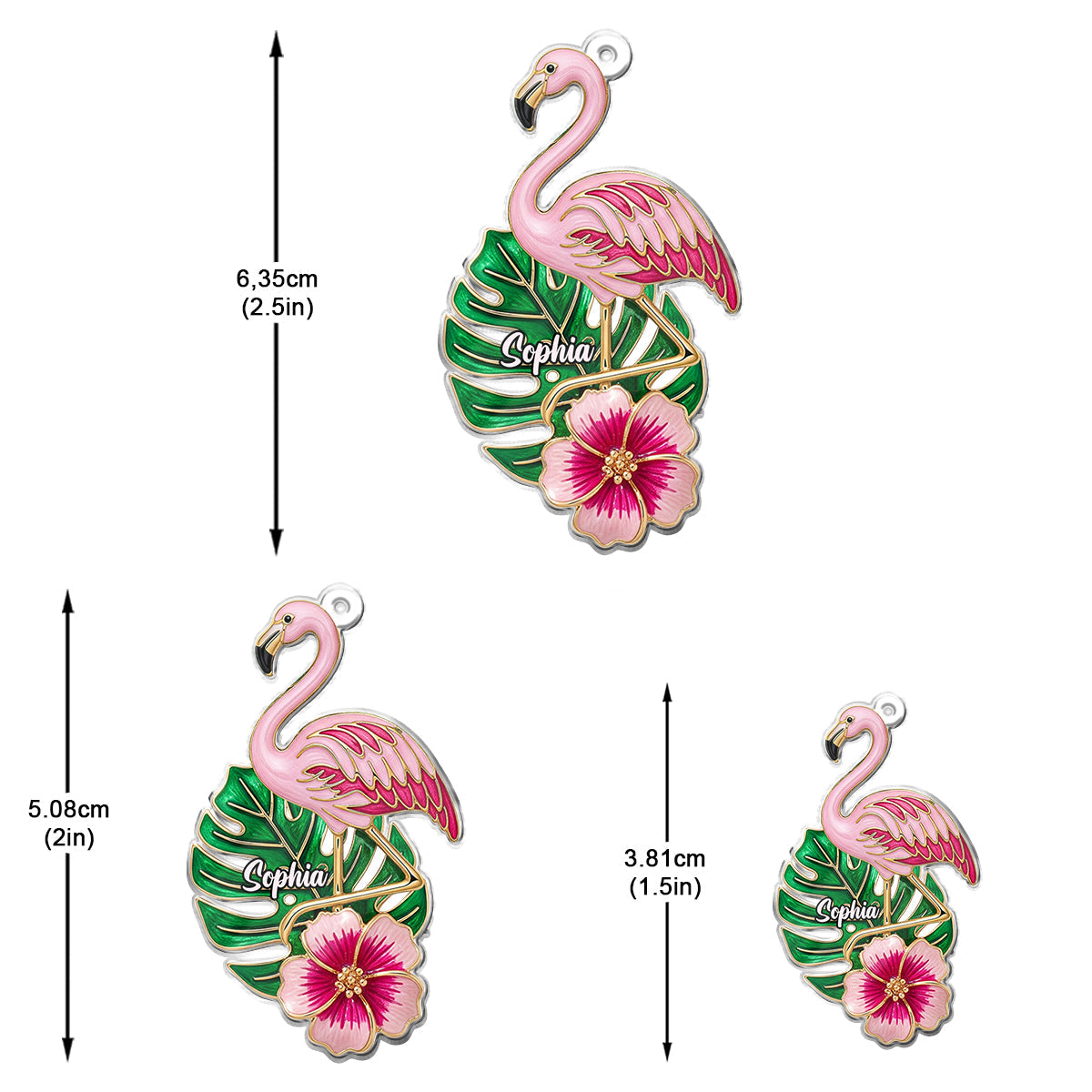 Boucles d'oreilles flamant rose personnalisées Summer Flamingo