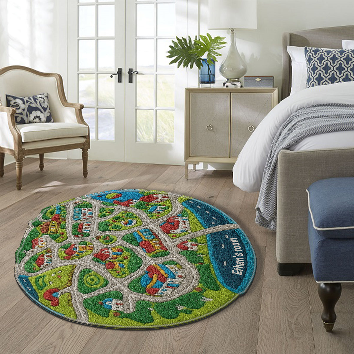 Kids City Road - Tapis touffeté antidérapant personnalisé pour enfants