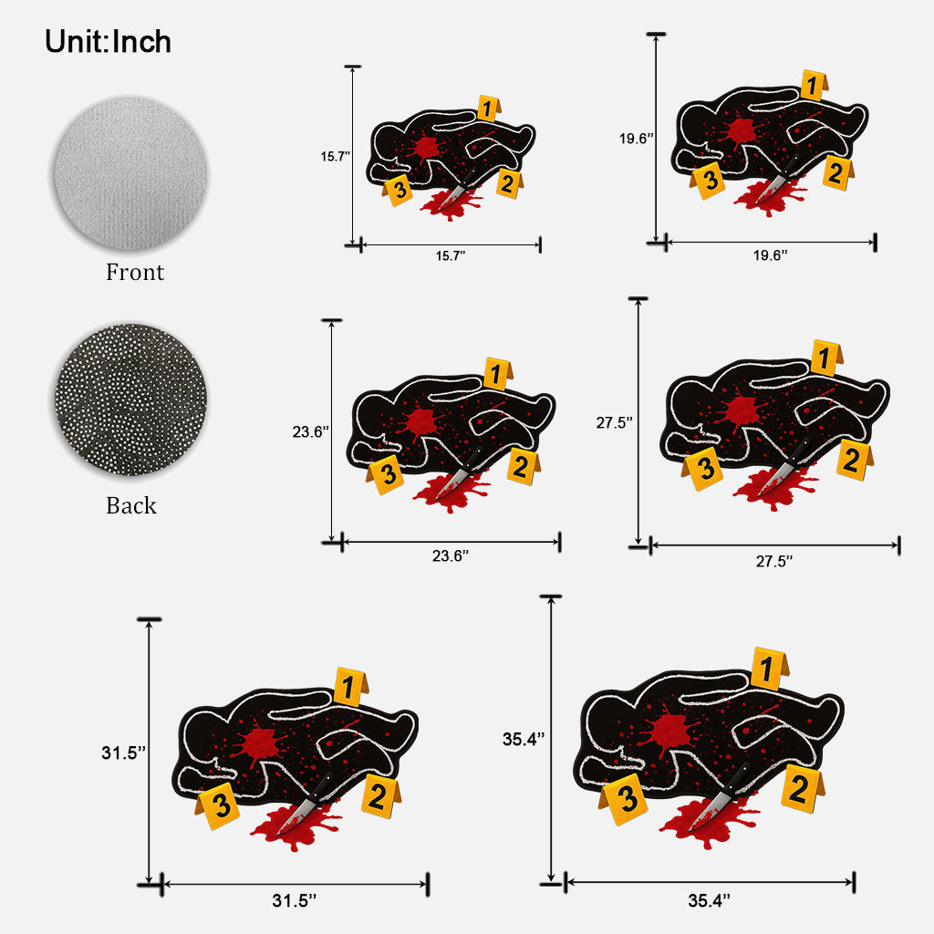 Funny Crime Scene Rug - Personalized True Crime Shaped Doormat/ Rug