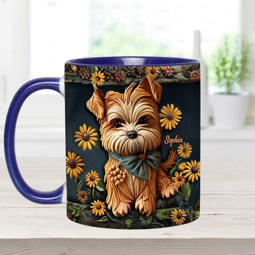 Cute Yorkshire Terrier - Personalized Dog Accent Mug