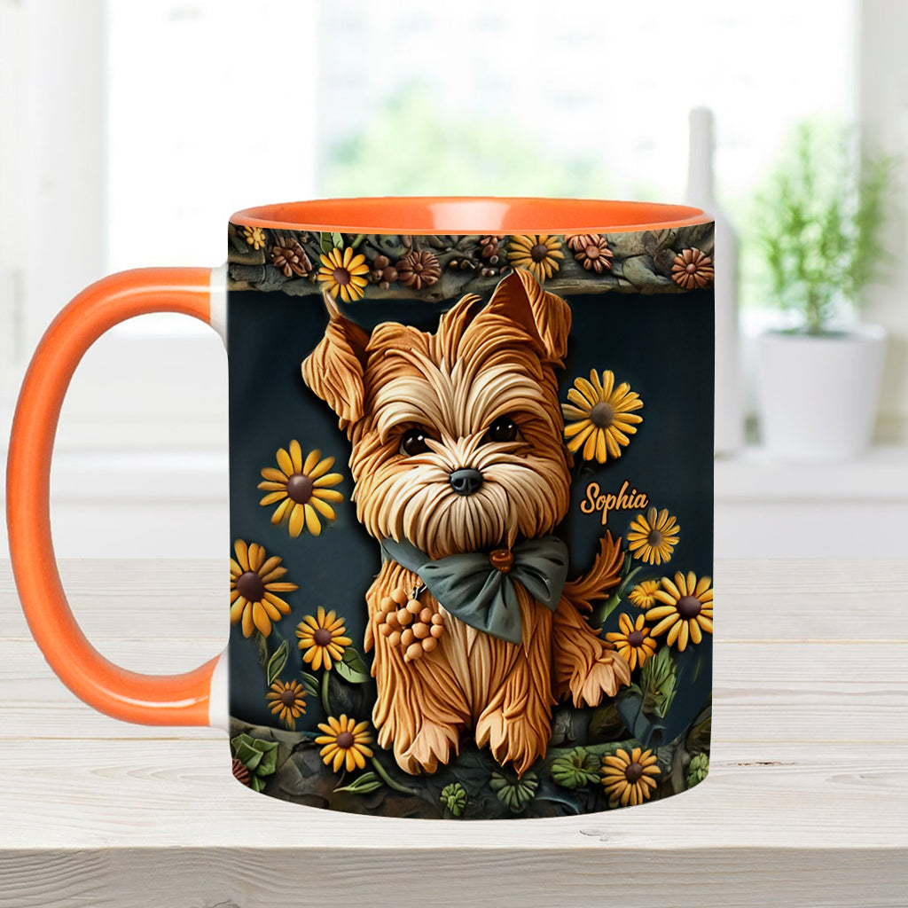 Cute Yorkshire Terrier - Personalized Dog Accent Mug