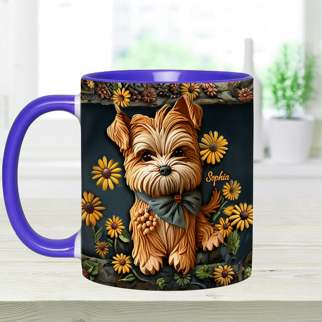 Cute Yorkshire Terrier - Personalized Dog Accent Mug