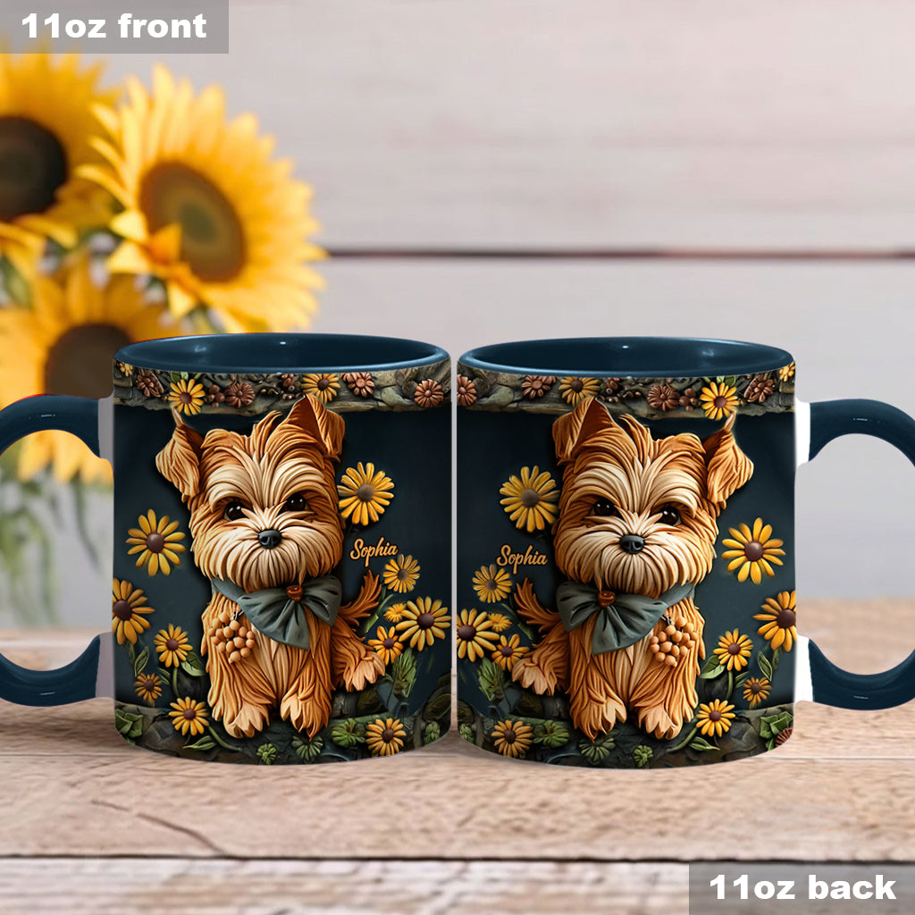 Cute Yorkshire Terrier - Personalized Dog Accent Mug