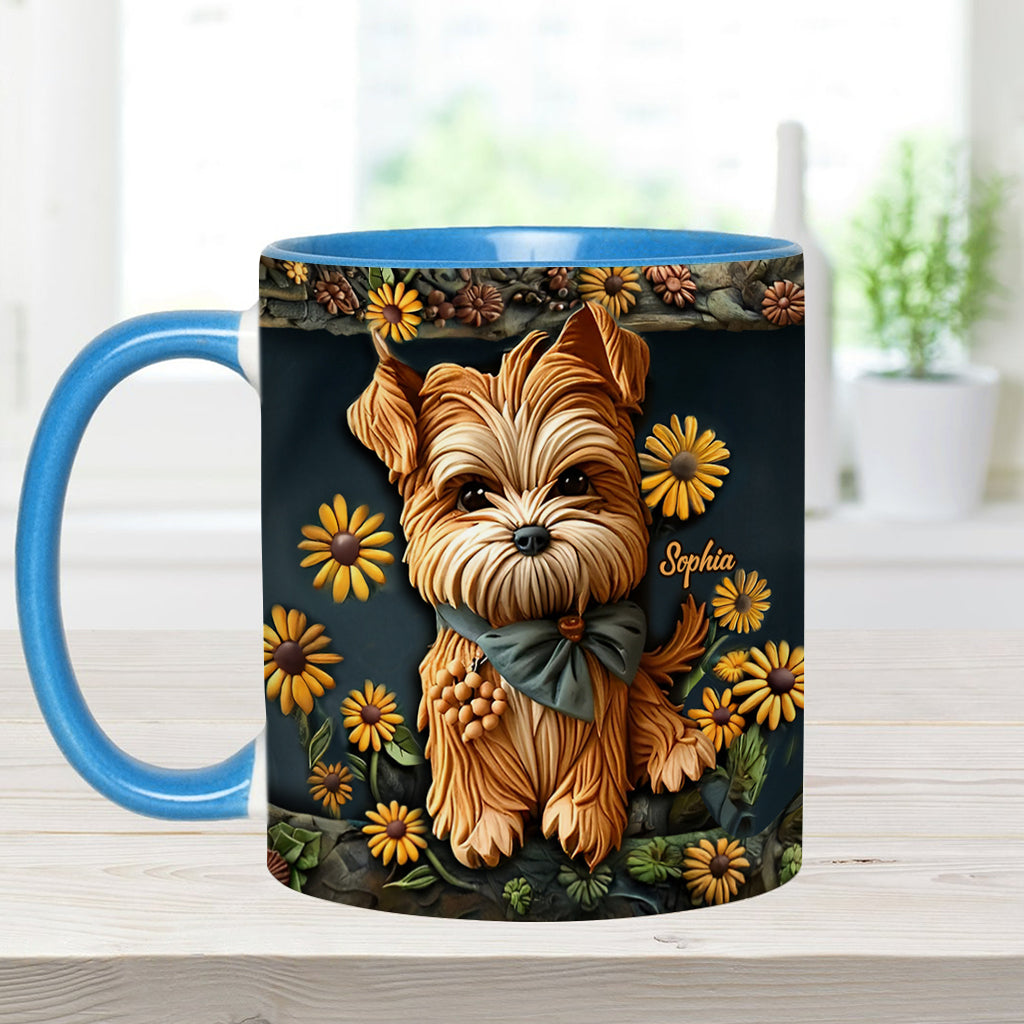 Cute Yorkshire Terrier - Personalized Dog Accent Mug
