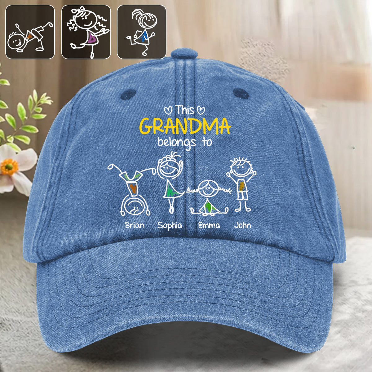 Cette grand-mère appartient à - Casquette en jean délavé personnalisée pour grand-mère