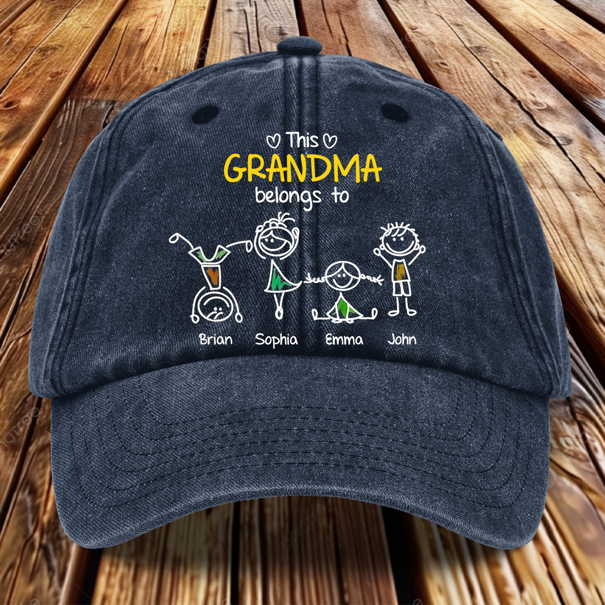 Cette grand-mère appartient à - Casquette en jean délavé personnalisée pour grand-mère
