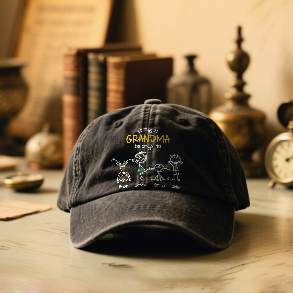 Cette grand-mère appartient à - Casquette en jean délavé personnalisée pour grand-mère