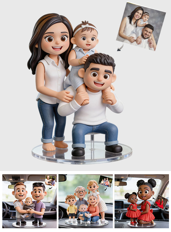 Souvenir familial amusant - Plaque personnalisée pour tableau de bord de voiture.