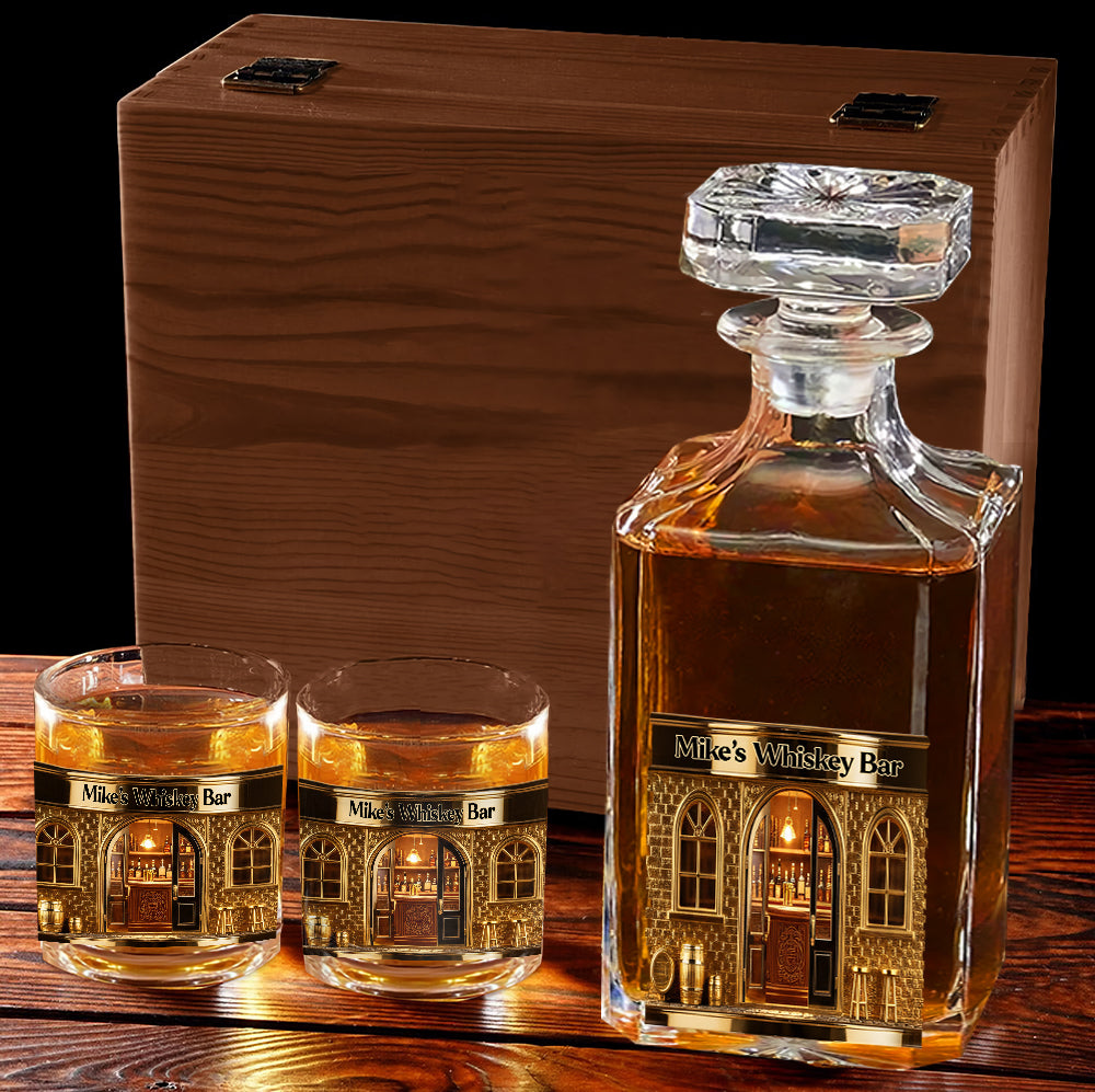Mini-bar à whisky - Coffret carafe à whisky personnalisée