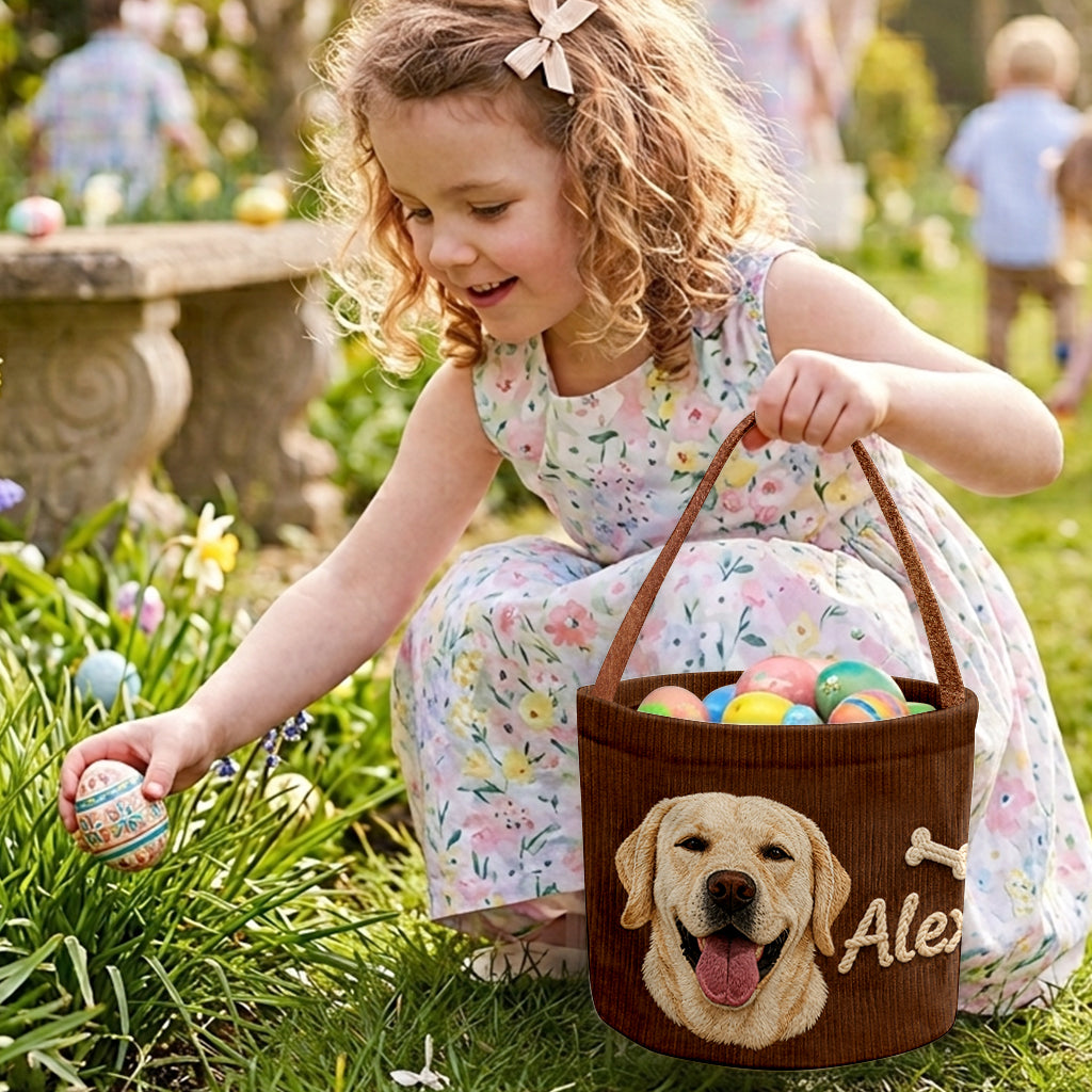 Buddy Toy Basket - Personalized Dog Canvas Bucket Bag