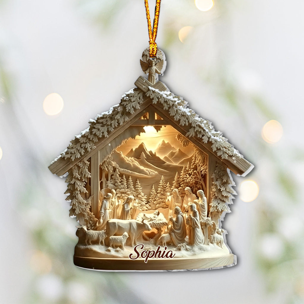 Crèche de Noël - Ornement chrétien personnalisé