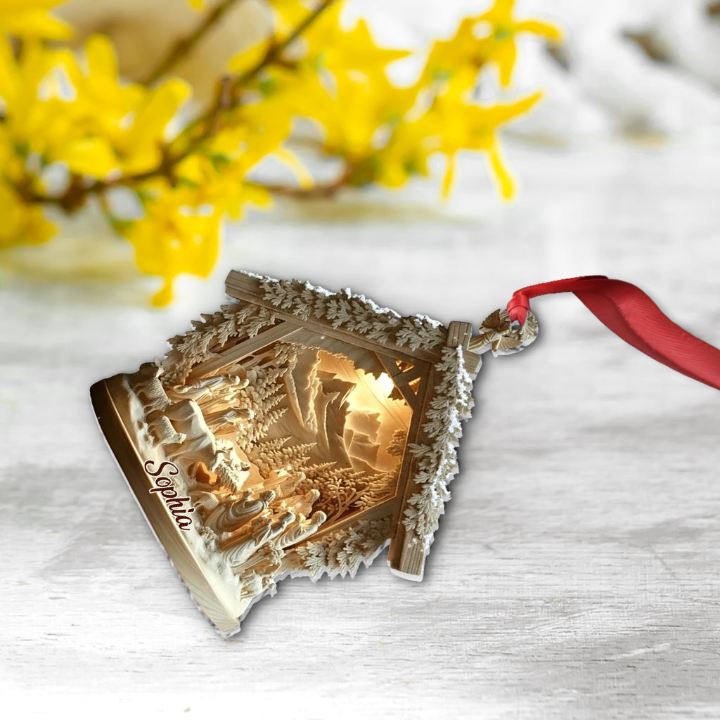 Crèche de Noël - Ornement chrétien personnalisé