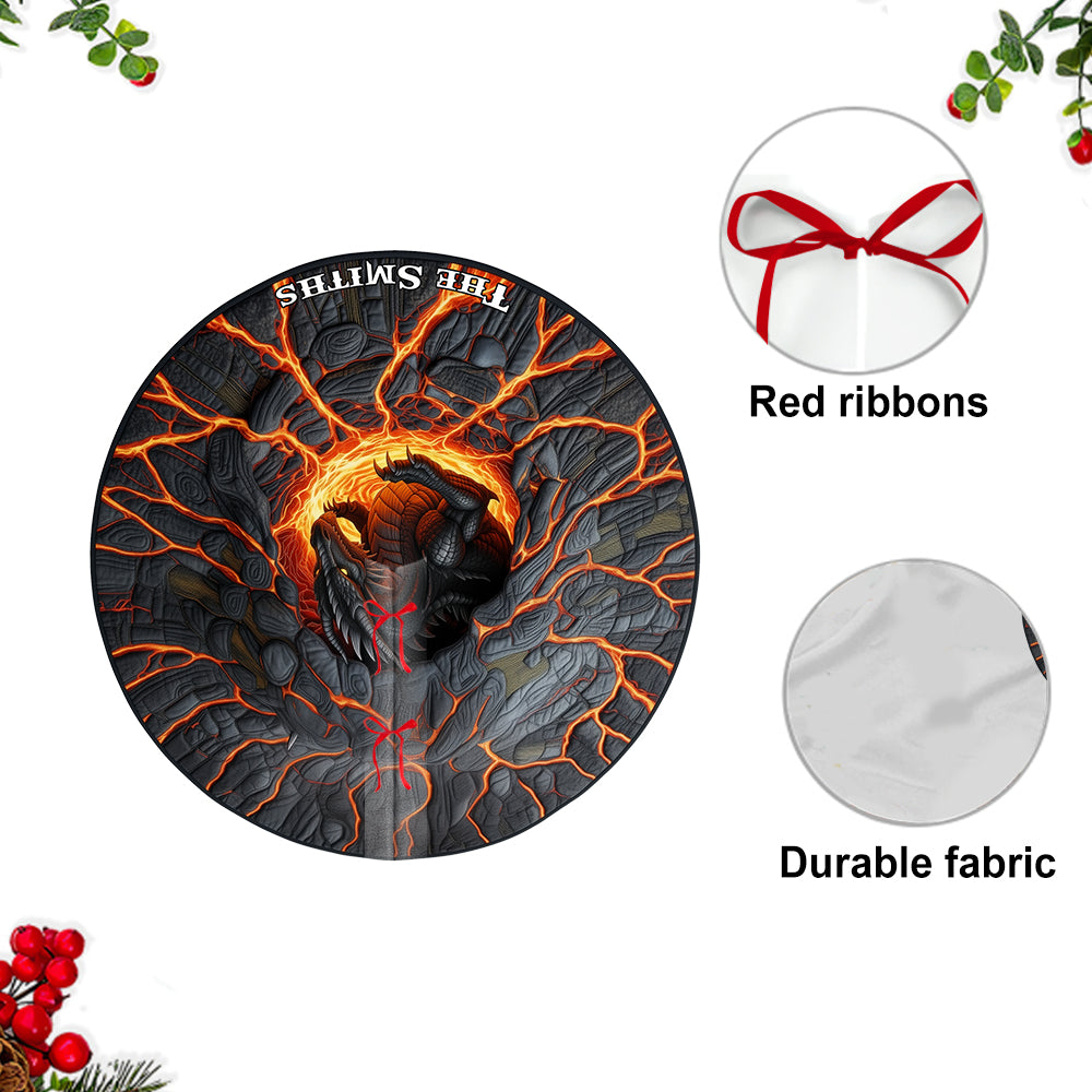 Jupe de sapin personnalisée en forme de dragon Strong Dragon