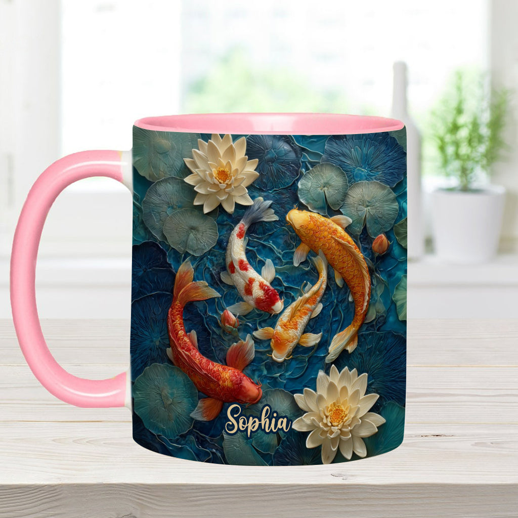 Beautiful Fish - Personalized Koi Fish Accent Mug
