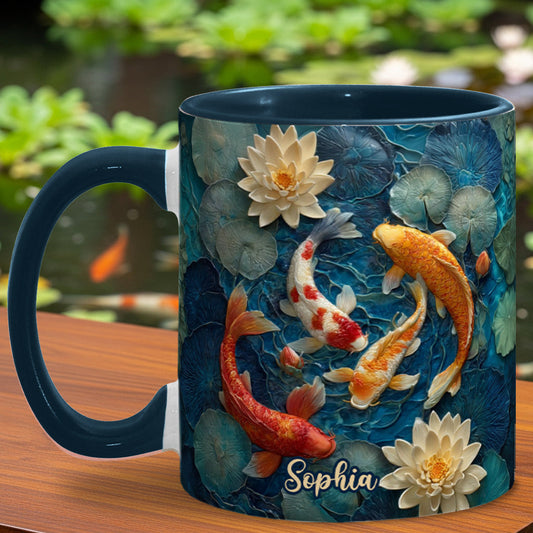Mug personnalisé avec motif de carpe koï - Magnifique poisson