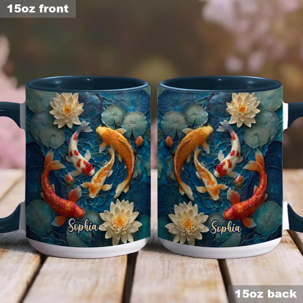 Beautiful Fish - Personalized Koi Fish Accent Mug