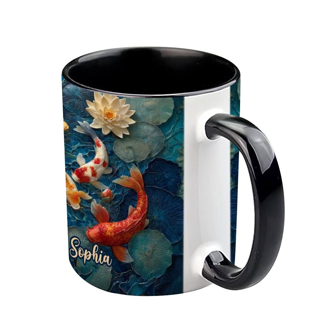 Beautiful Fish - Personalized Koi Fish Accent Mug