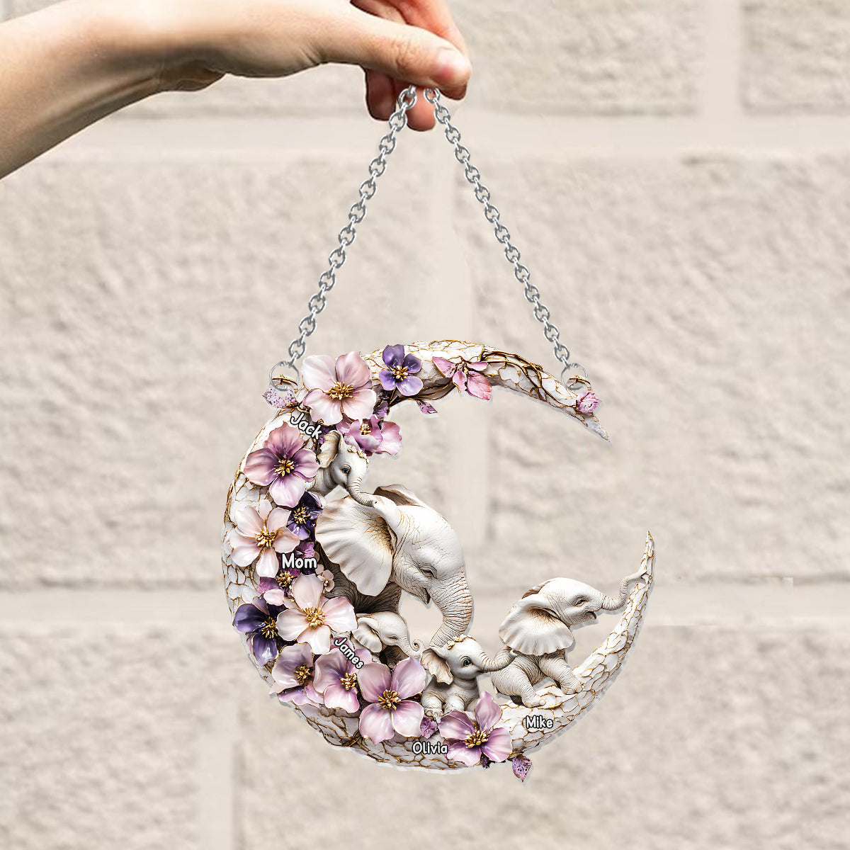 Best Mom Ever - Personalized Mother Window Hanging Suncatcher Ornament