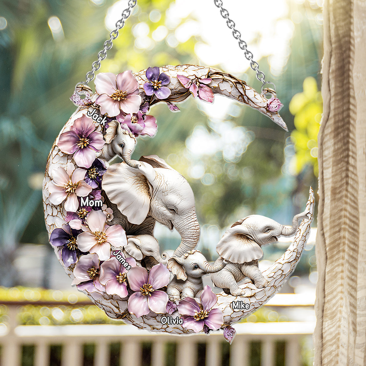 Best Mom Ever - Personalized Mother Window Hanging Suncatcher Ornament