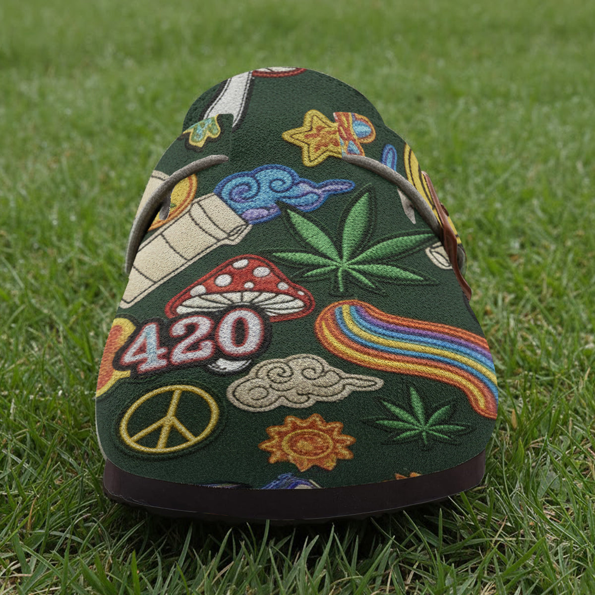 Green Buds Aesthetic - Sabots personnalisés pour le cannabis avec soutien de la voûte plantaire