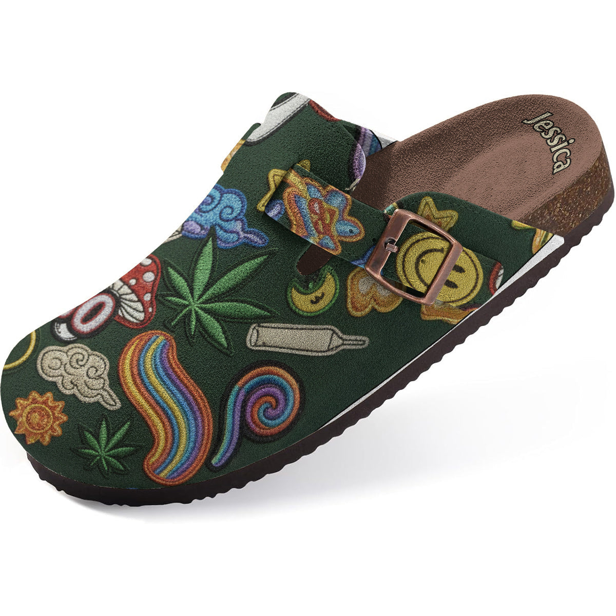 Green Buds Aesthetic - Sabots personnalisés pour le cannabis avec soutien de la voûte plantaire