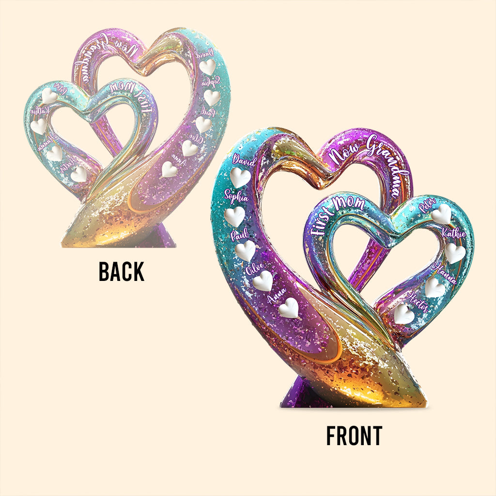 First Mom Now Grandma - Personalized Grandma Custom Shaped Acrylic Plaque