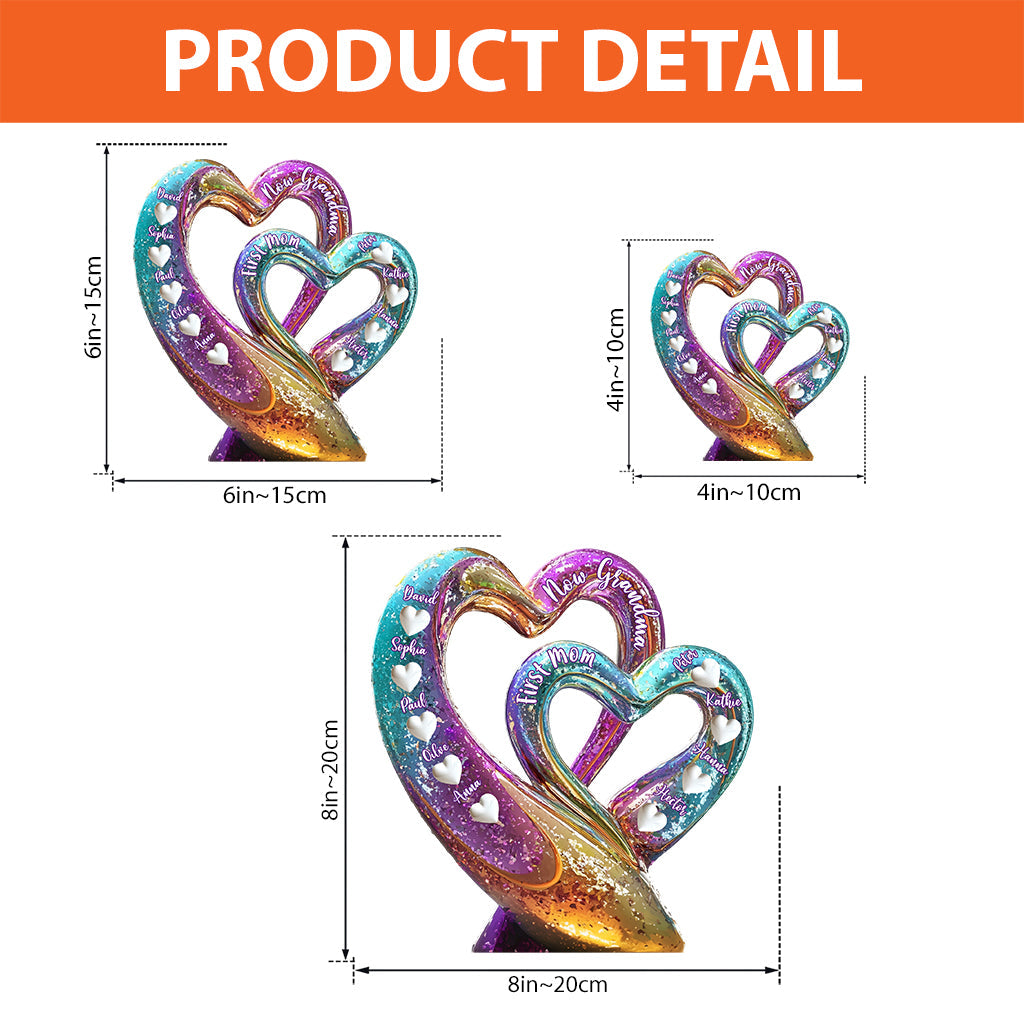 First Mom Now Grandma - Personalized Grandma Custom Shaped Acrylic Plaque