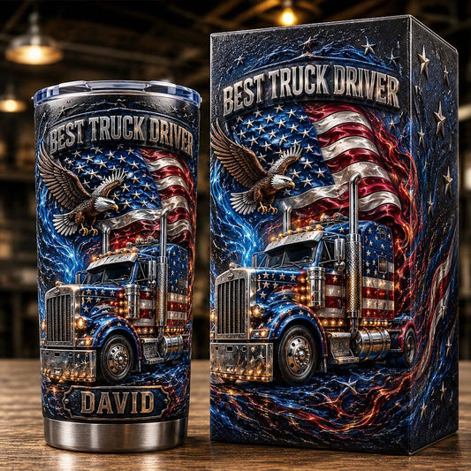 Meilleur Chauffeur de Camion - Tumbler Personnalisé Avec Boîte Cadeau