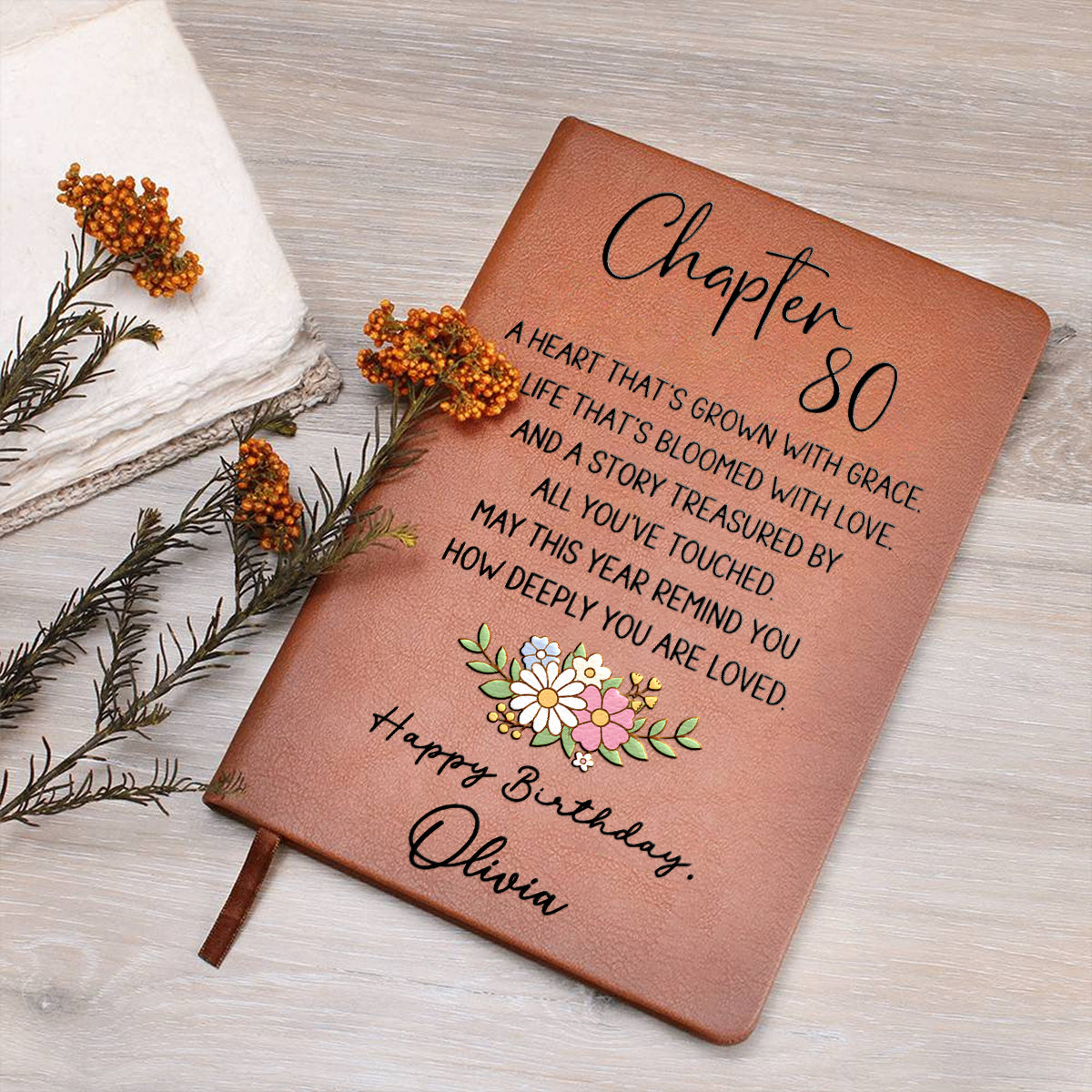 Birthday Gift - Personalized Birthday Leather Journal