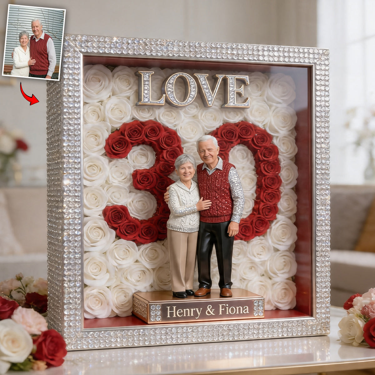 Plaque Acrylique Personnalisée - Photo d'Anniversaire Personnalisée pour Couple