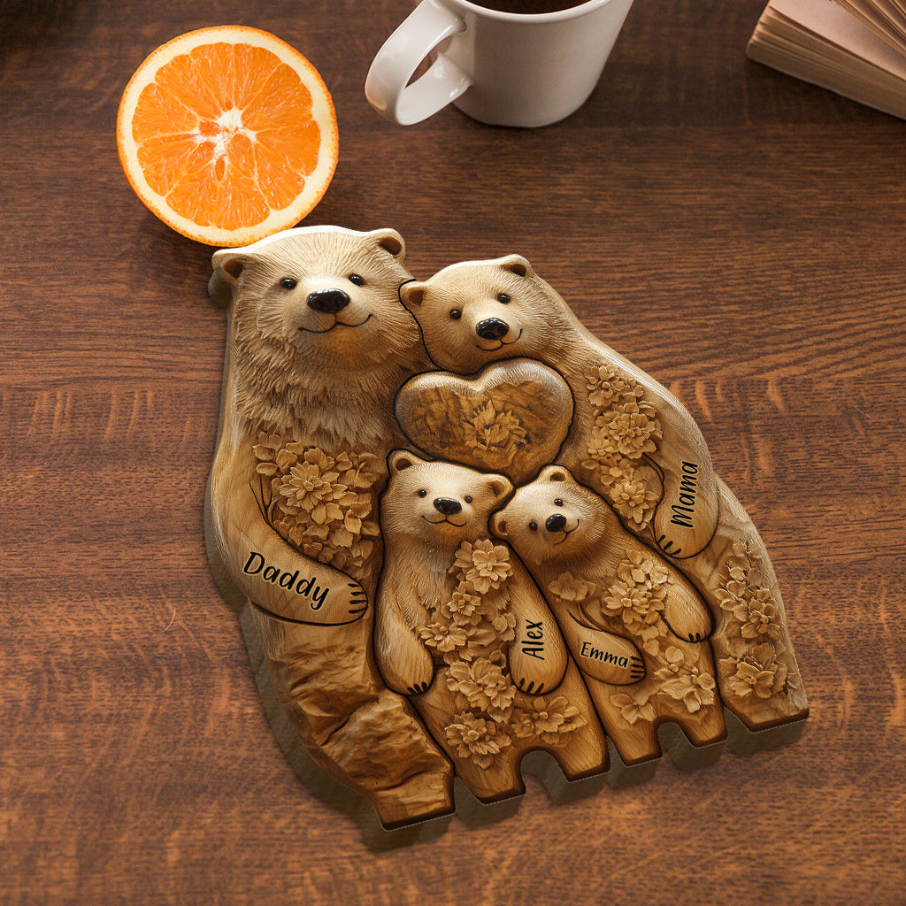 Bear Family - Personalized Family Shaped Wooden Puzzle